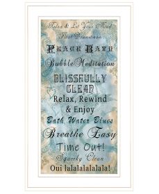 "Paris Bath" by Trendy Decor 4U, Ready to Hang Framed Print, White Frame
