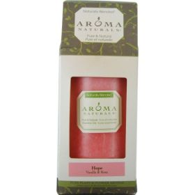 HOPE AROMATHERAPY by Hope Aromatherapy ONE 2.75 X 5 inch PILLAR AROMATHERAPY CANDLE. COMBINES THE ESSENTIAL OILS OF VANILLA & ROSE. BURNS APPROX. 70 H