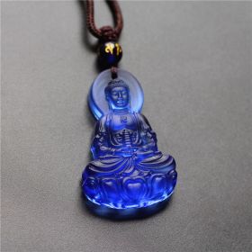 Pendant Of Medicine Buddha In Gold (Color: Blue)