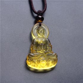 Pendant Of Medicine Buddha In Gold (Color: Golden yellow)