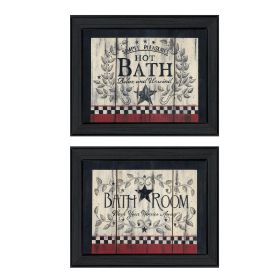 "Hot Bath" 2-Piece Vignette by Linda Spivey, Black Frame (Color: as Pic)
