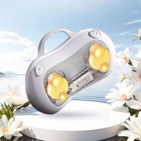 Massage the back and neck with heated, kneading deep tissue massage pillows (Color: as Pic)